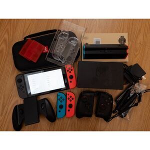 Nintendo Switch Bundle with Joy Cons Dock Case Controllers and Accessories
